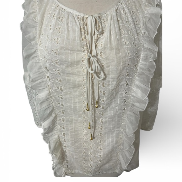 Johnny Was Tops - Jade by Johnny Was, Elegant White Lace Women's Top